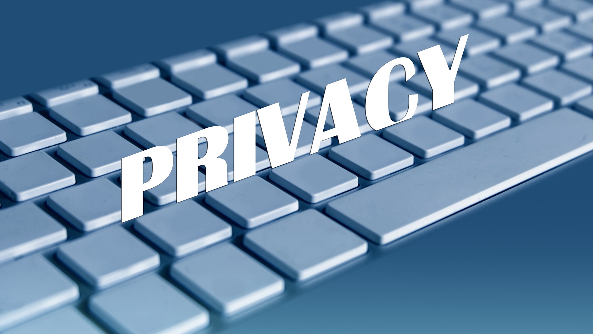 Rendering of a keyboard with the word "privacy" standing in between the rows of keys
