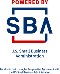 Logo showing powered by U.S. Small Business Administration text