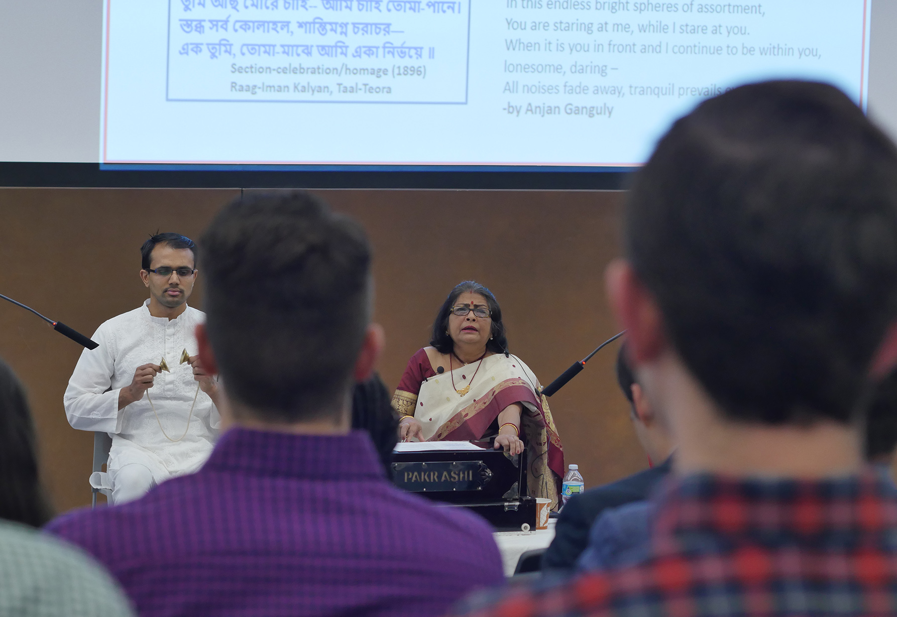 Students watch a performance during the school's 2017 international business conference on India.